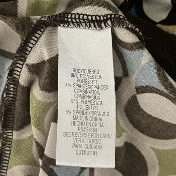 Studio I Brown and White Midi Dress with short Sleeves - Picture 6 of 7